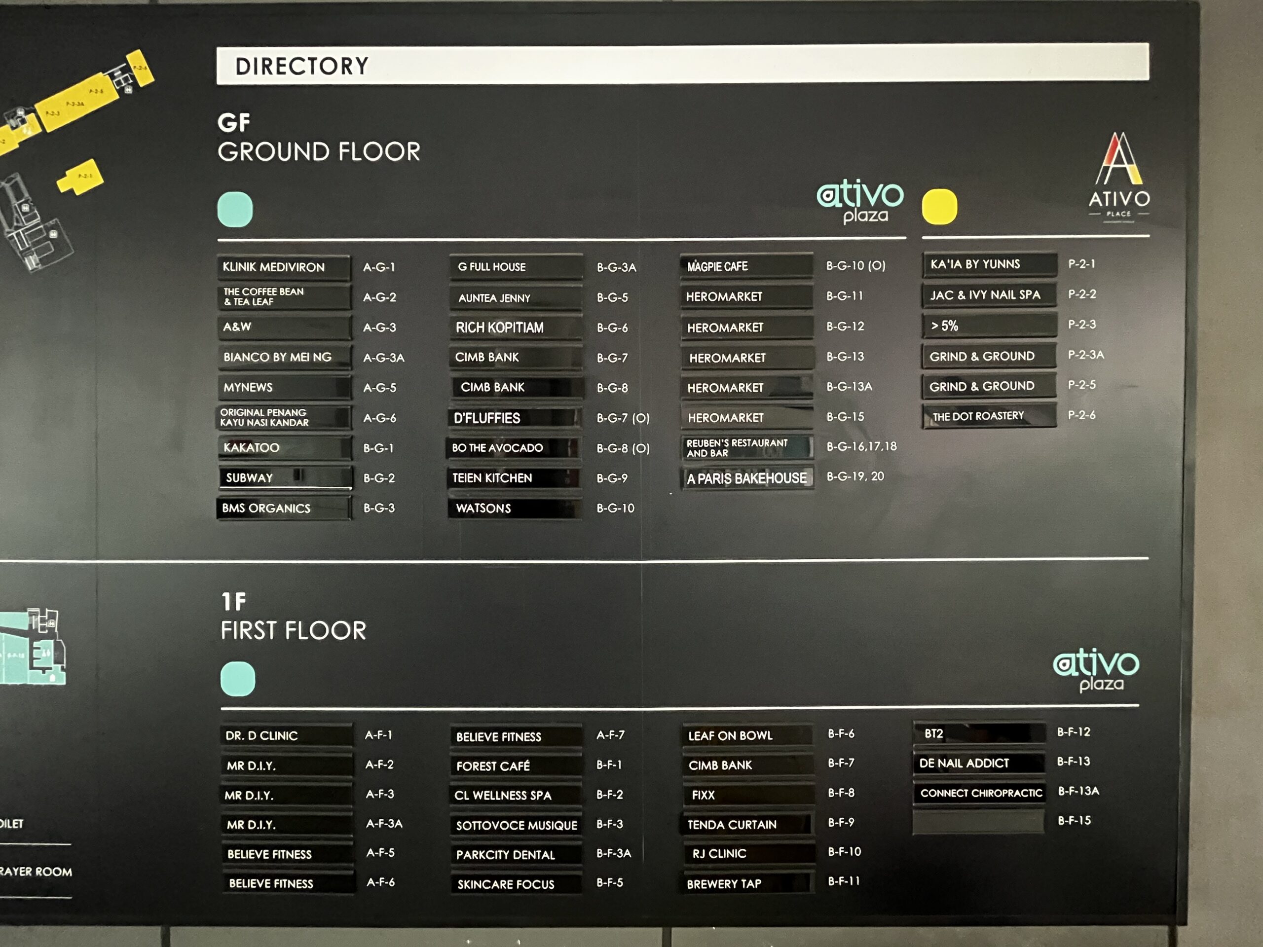 Ativo Plaza's Directory