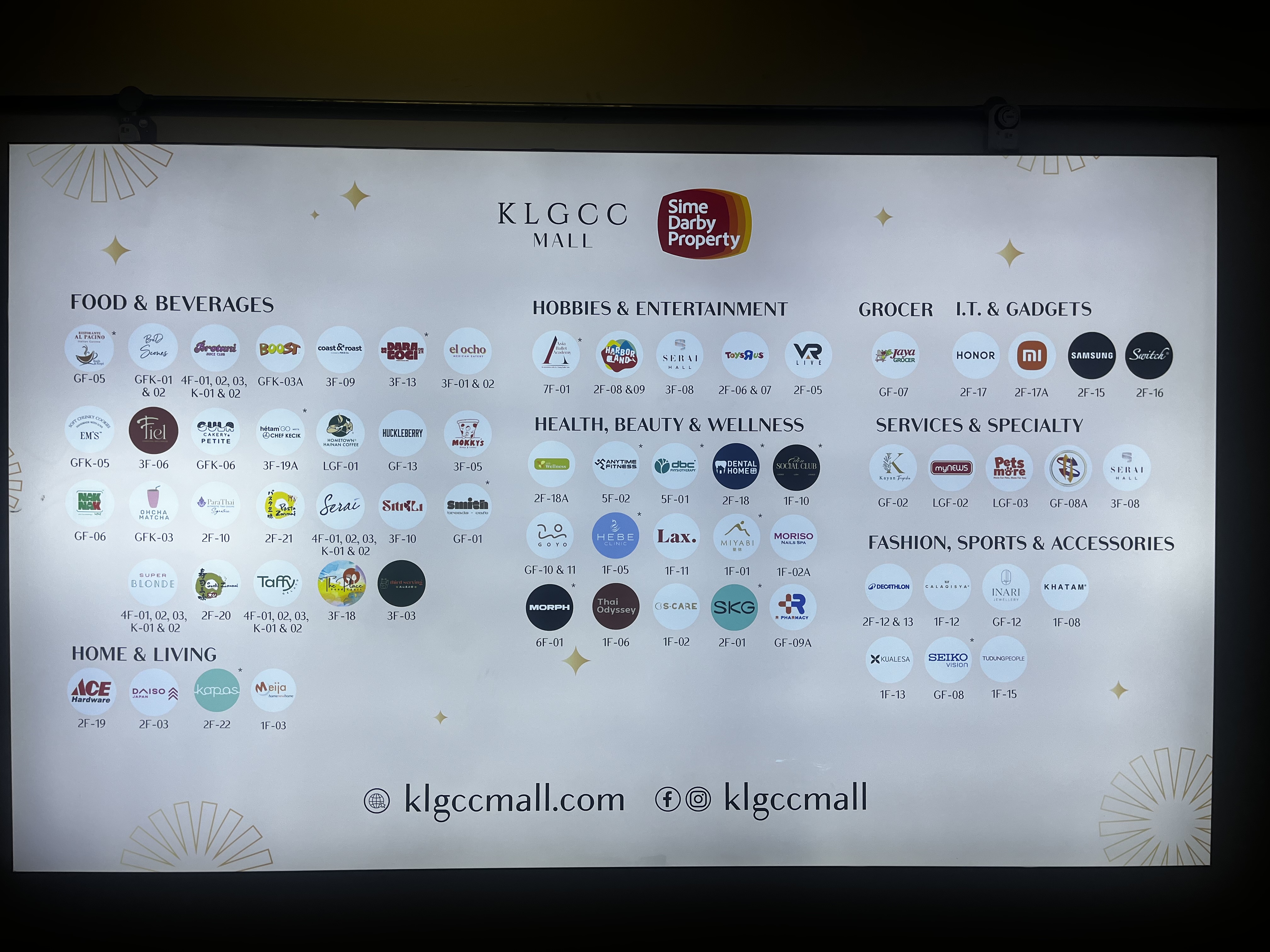 KLGCC Mall's Directory