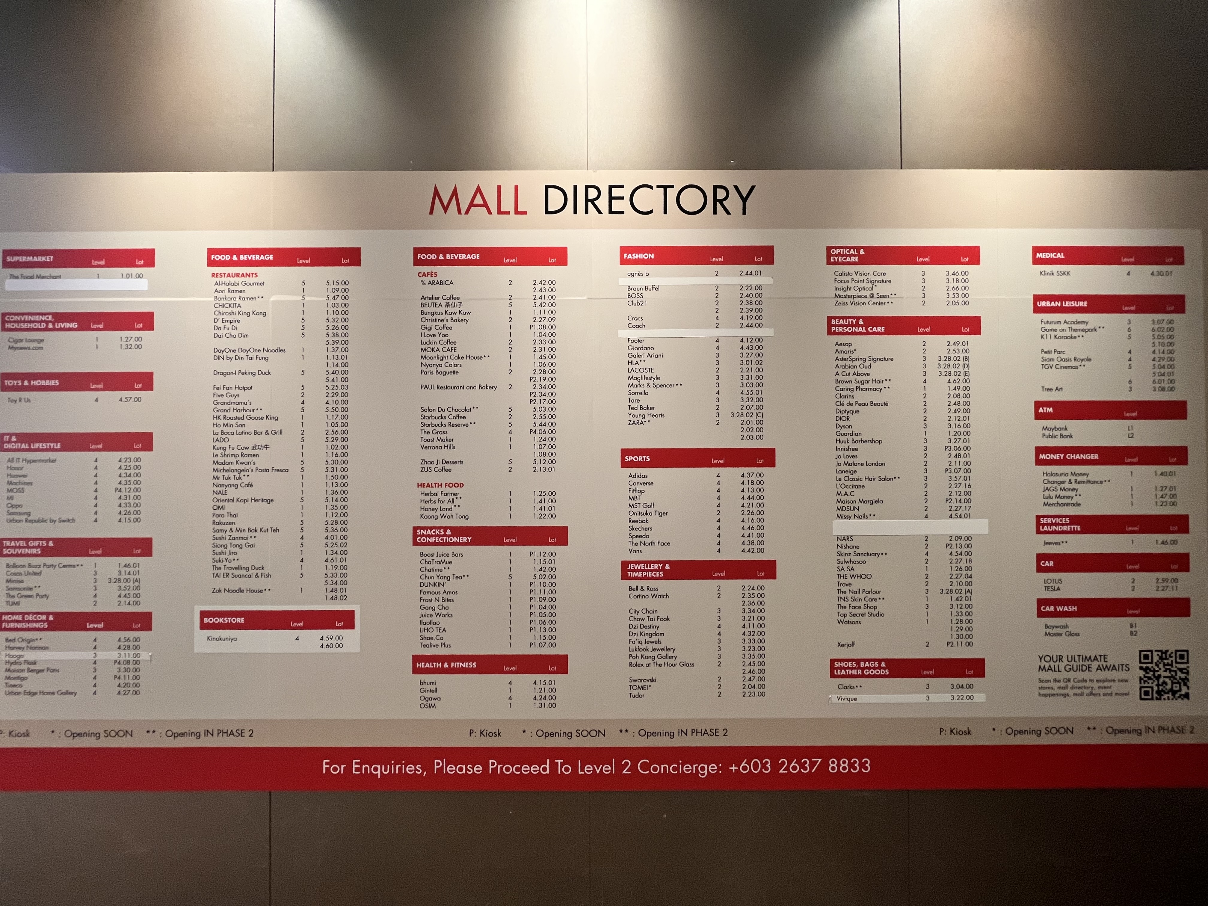 Pavilion Damansara Heights Mall Directory